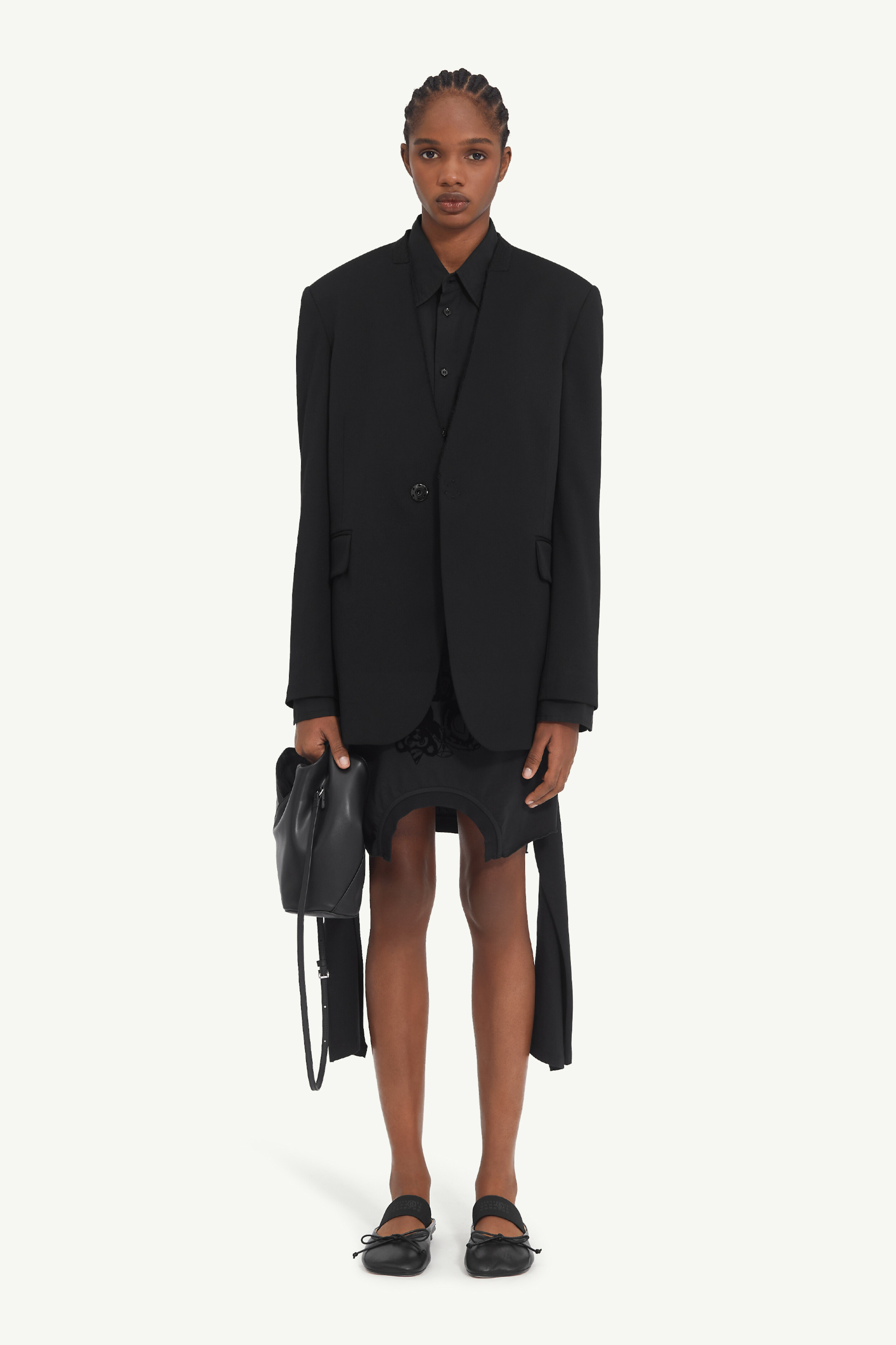 Veste de tailleur sans col en laine pour femme | MM6