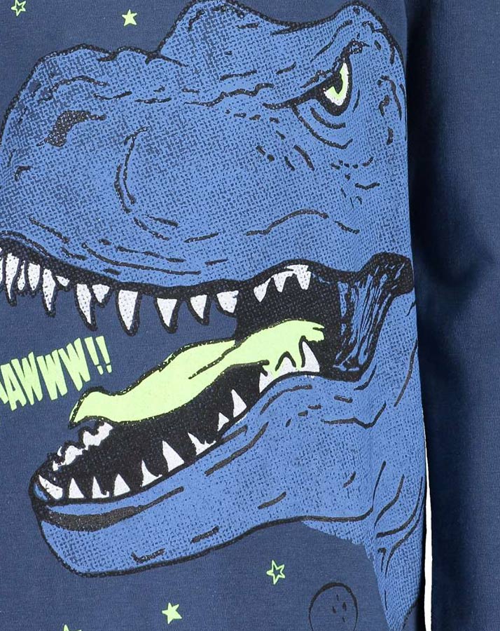 Langarmshirt SPACE ADVENTURES – RAAW! GLOW IN THE DARK in blau