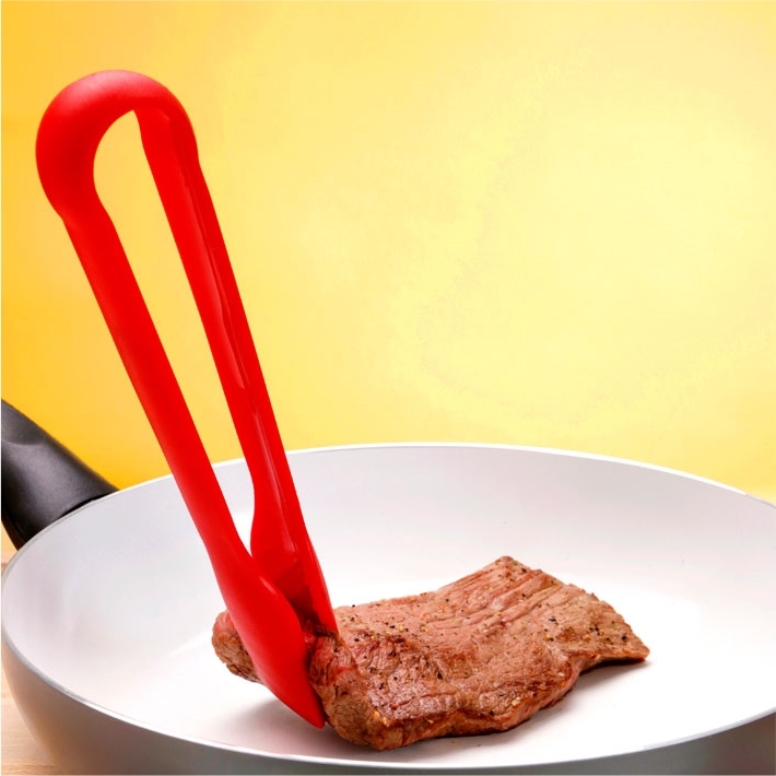 3 pinces de cuisine rouges