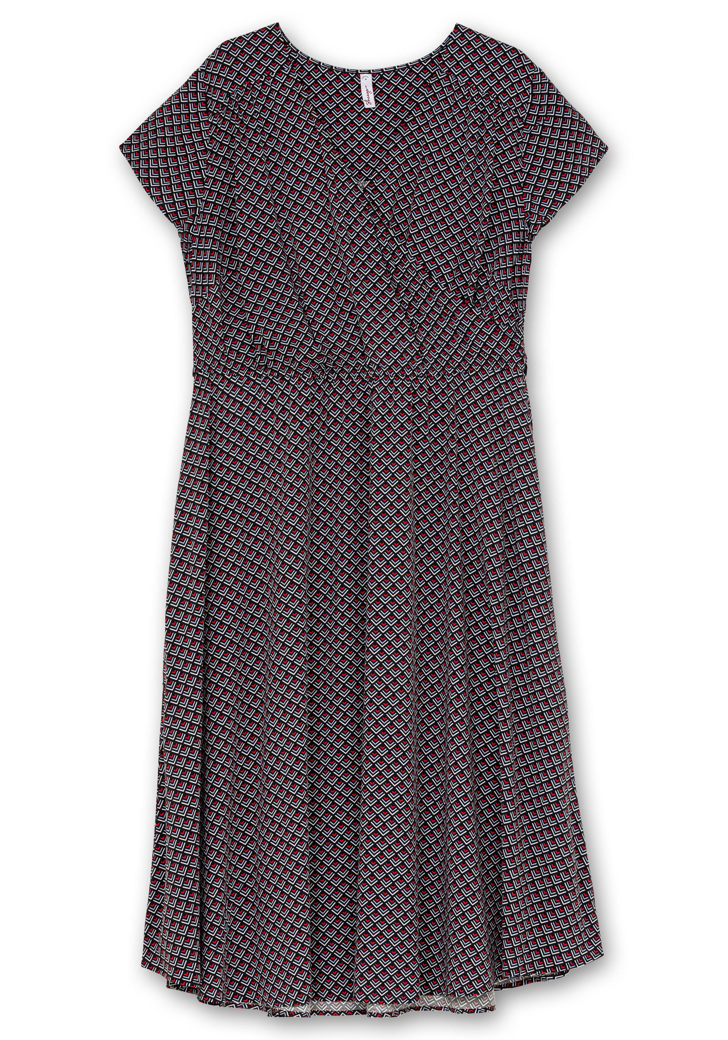 Kleid in Wickeloptik, mit Alloverdruck