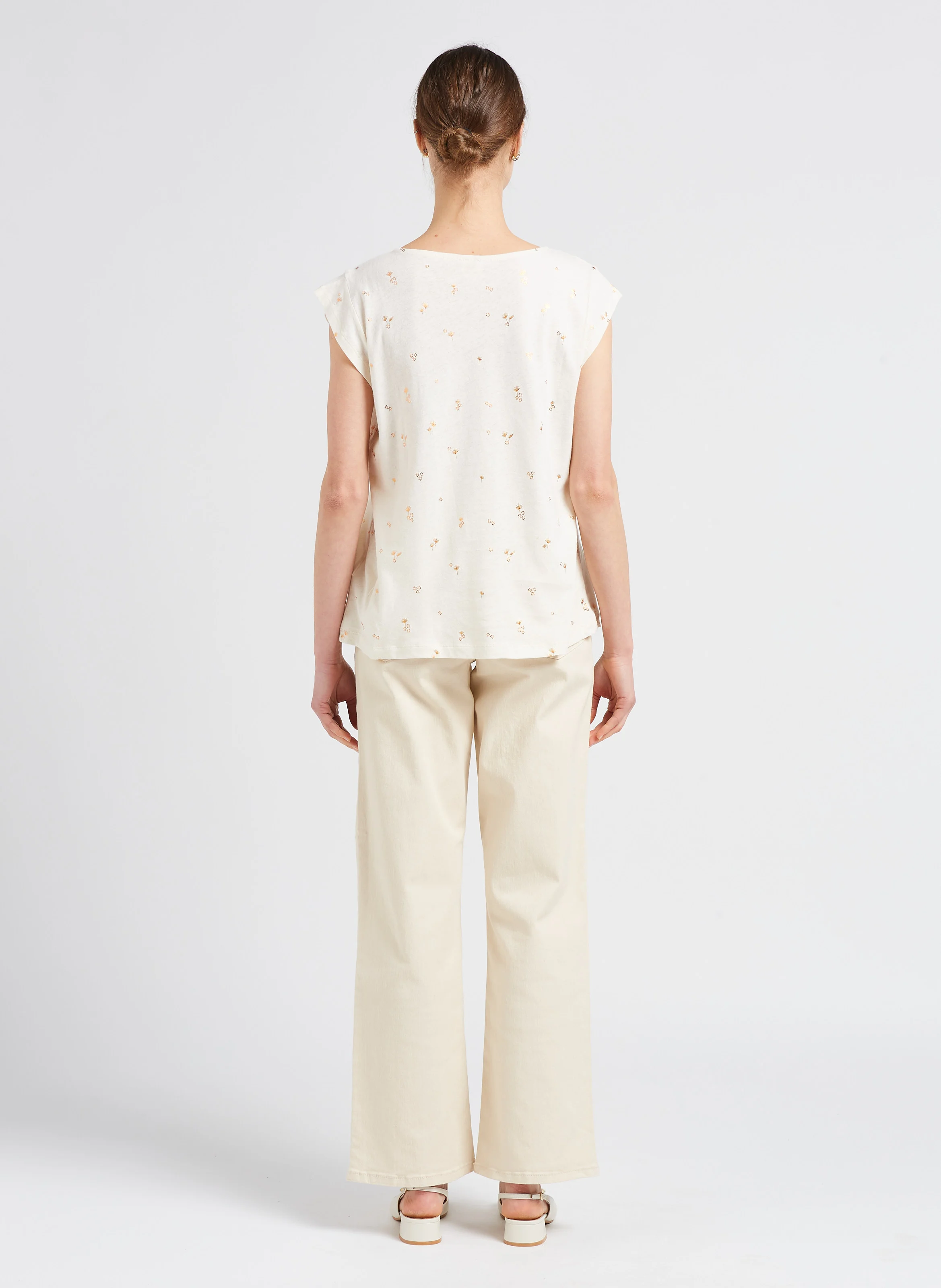 MARINA - Jean large en coton| Beige