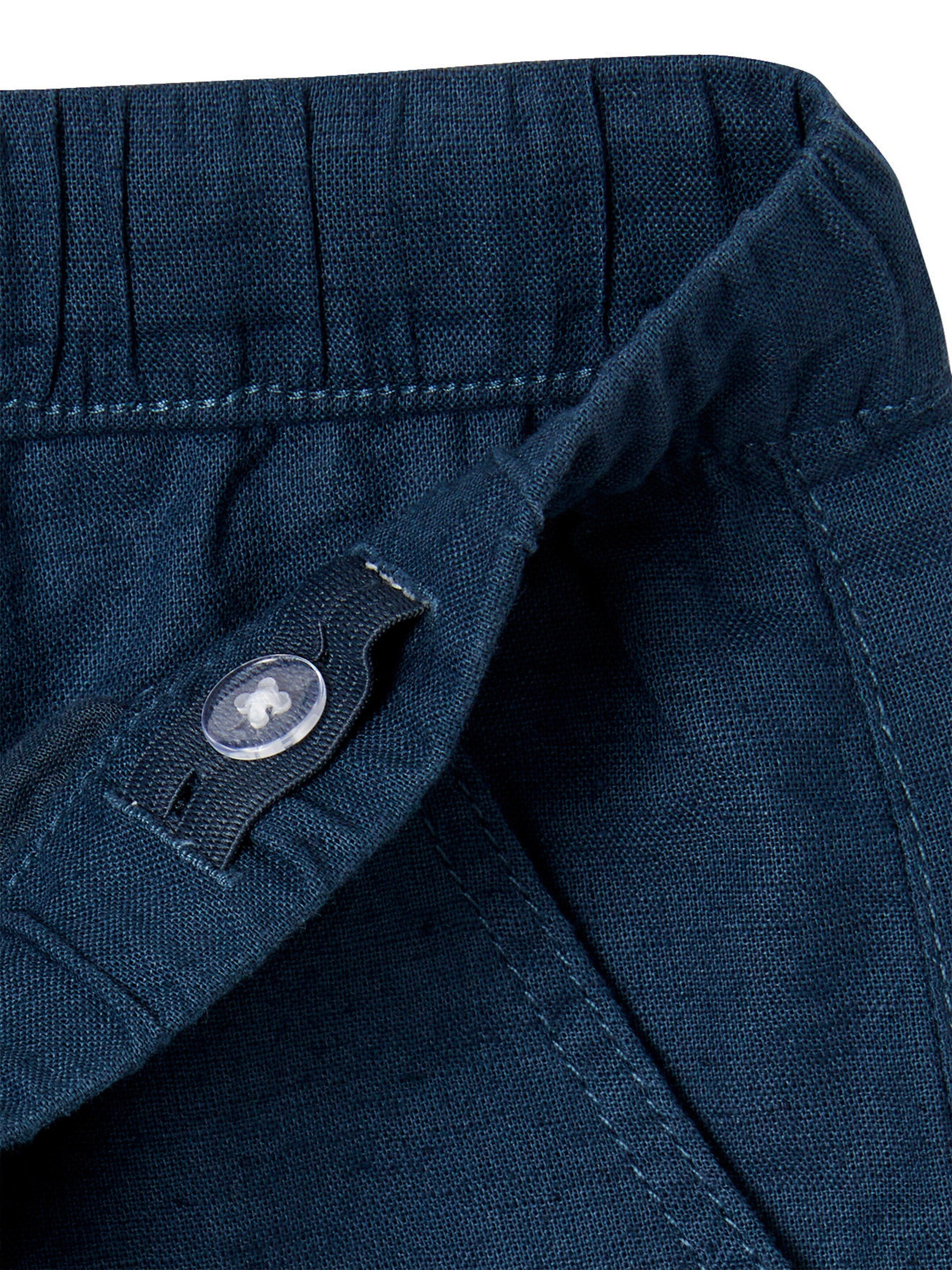 Vertbaudet Jungen Hose mit Leinenanteil nachtblau