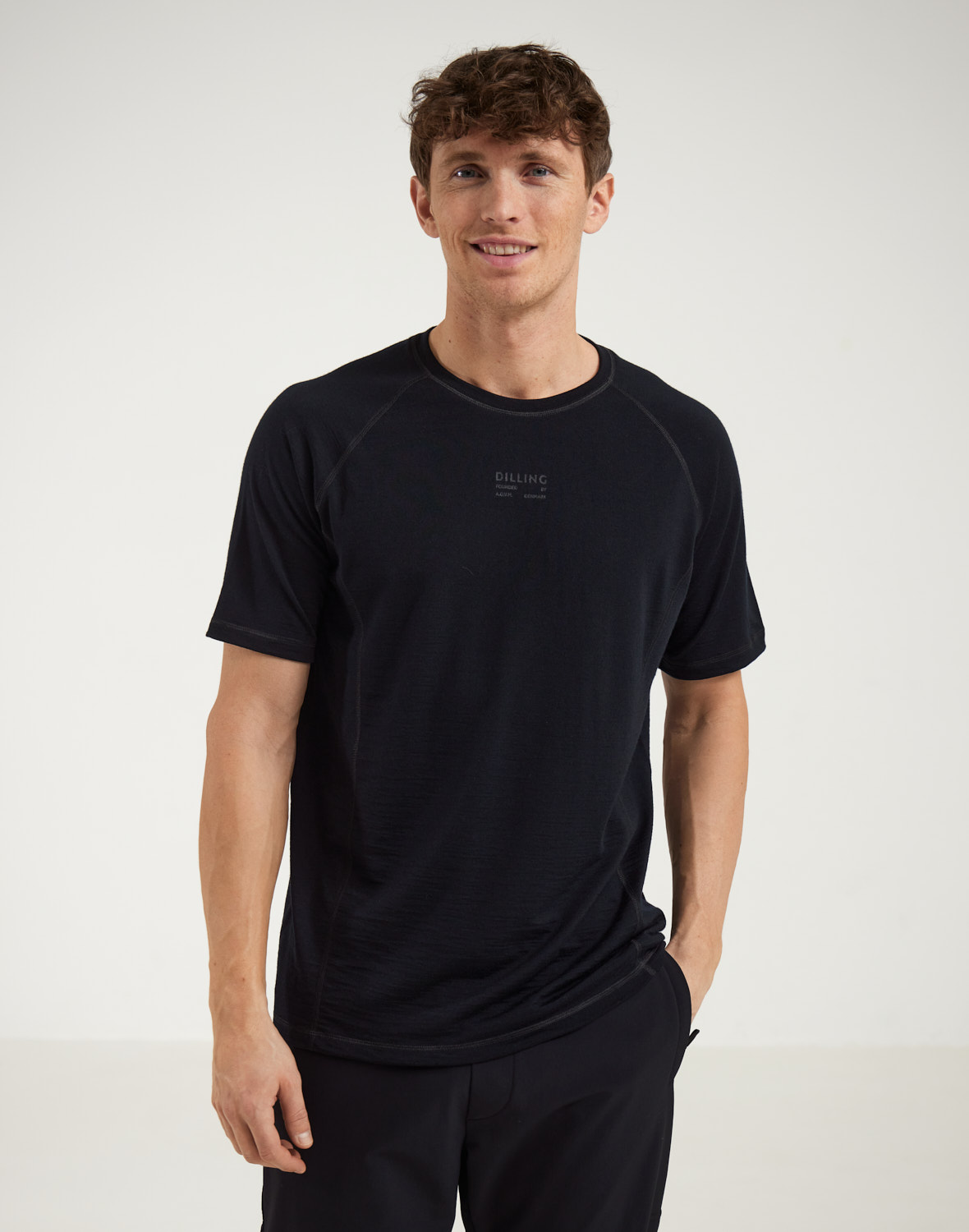 T-shirt met raglanmouwen van merinowol voor heren