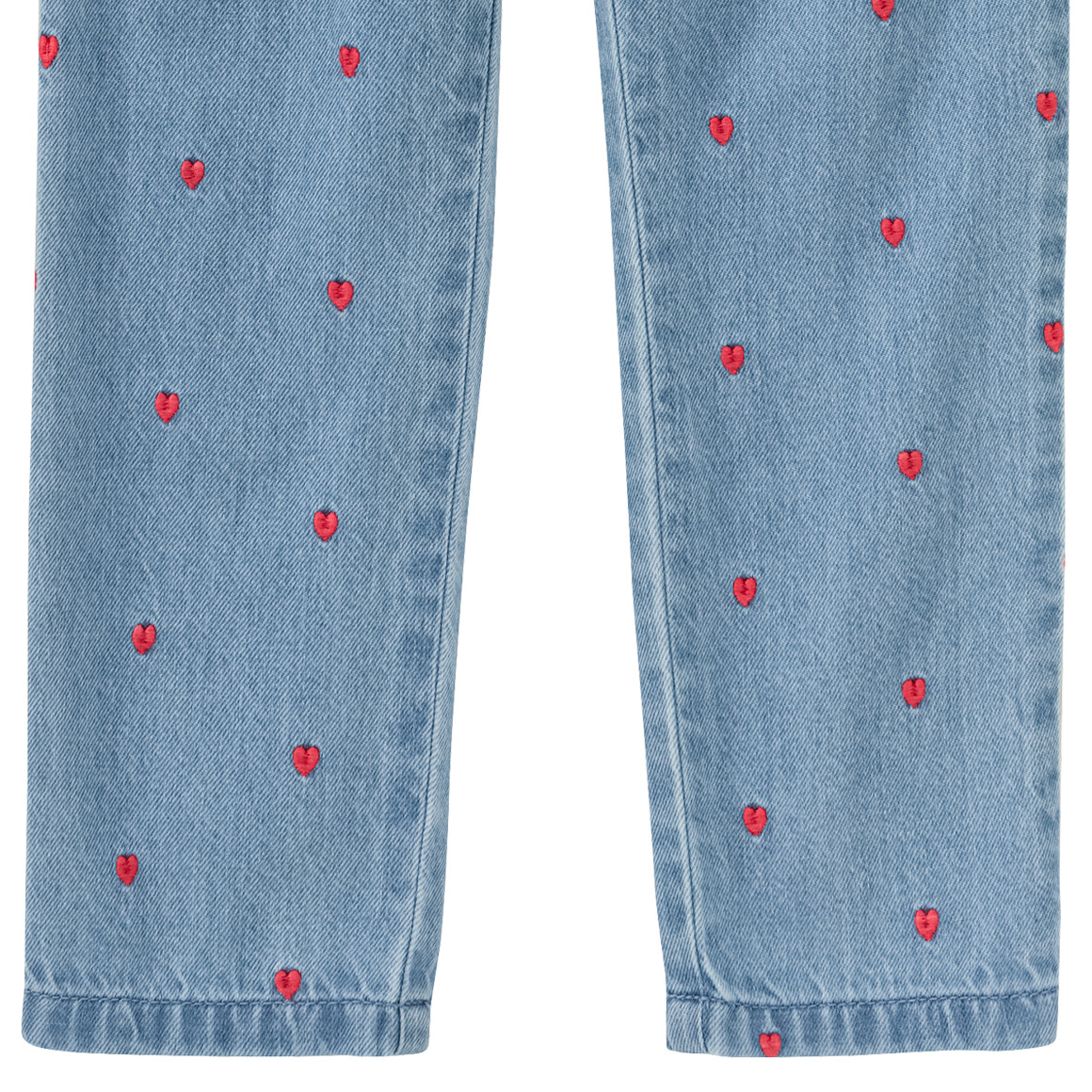 Jonas Nielsen Mädchen Jeans mit Herz-Allover blau