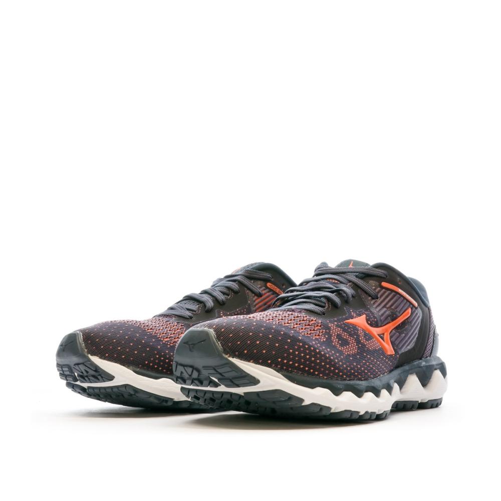Mizuno Chaussure Running Noir/Orange Femme Mizuno Wave Horizon 5 W