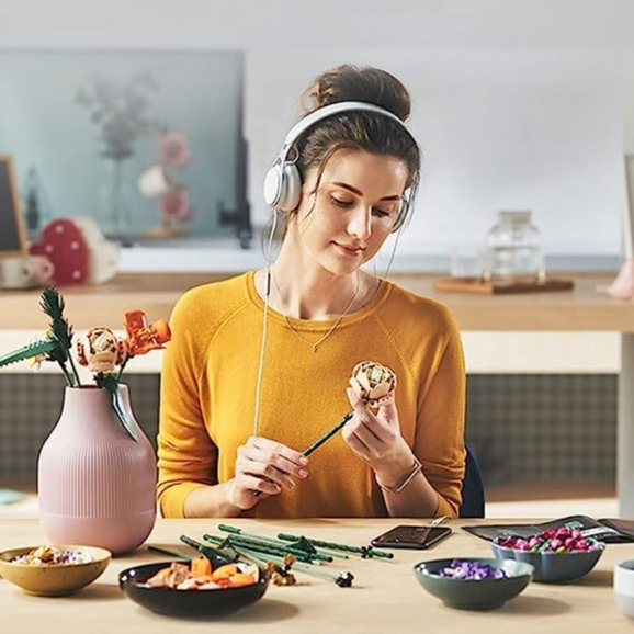 (756-tlg. Set) Bausteine Blumenstrauss Bausatz für Erwachsene Künstliche DIY Blumen Deko - Bunt