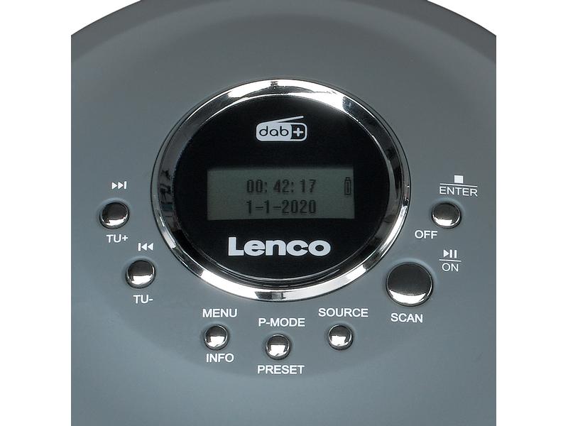 Lenco MP3 Player CD-400GY Grau Tragbarer CD/MP3-Player für CD, CD-R und CD-RW