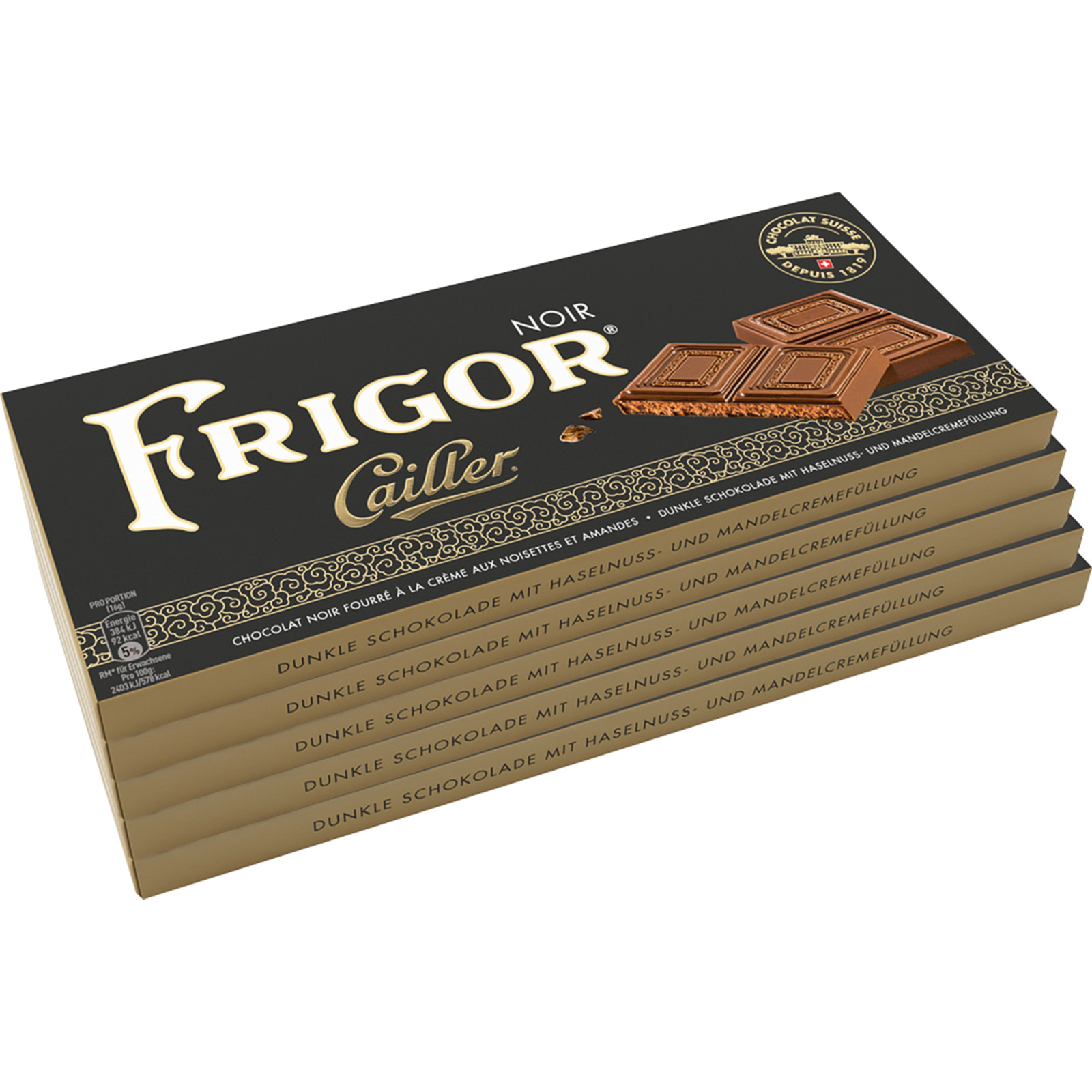 Cailler Frigor Noir 5 x 100 g