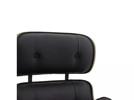 fauteuil cuir bois massif noyer noir 80x80x96,5 cm