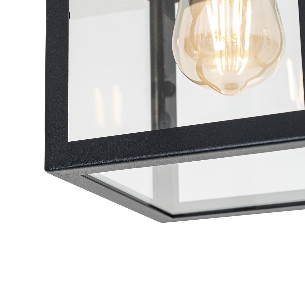 Industriële buiten plafondlamp zwart met goud - Rotterdam