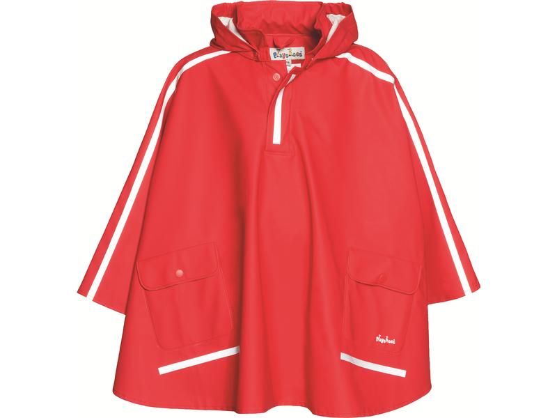 Playshoes Regenjacke langer Rücken Rot Gr. 116 Regen-Poncho mit langem Rücken