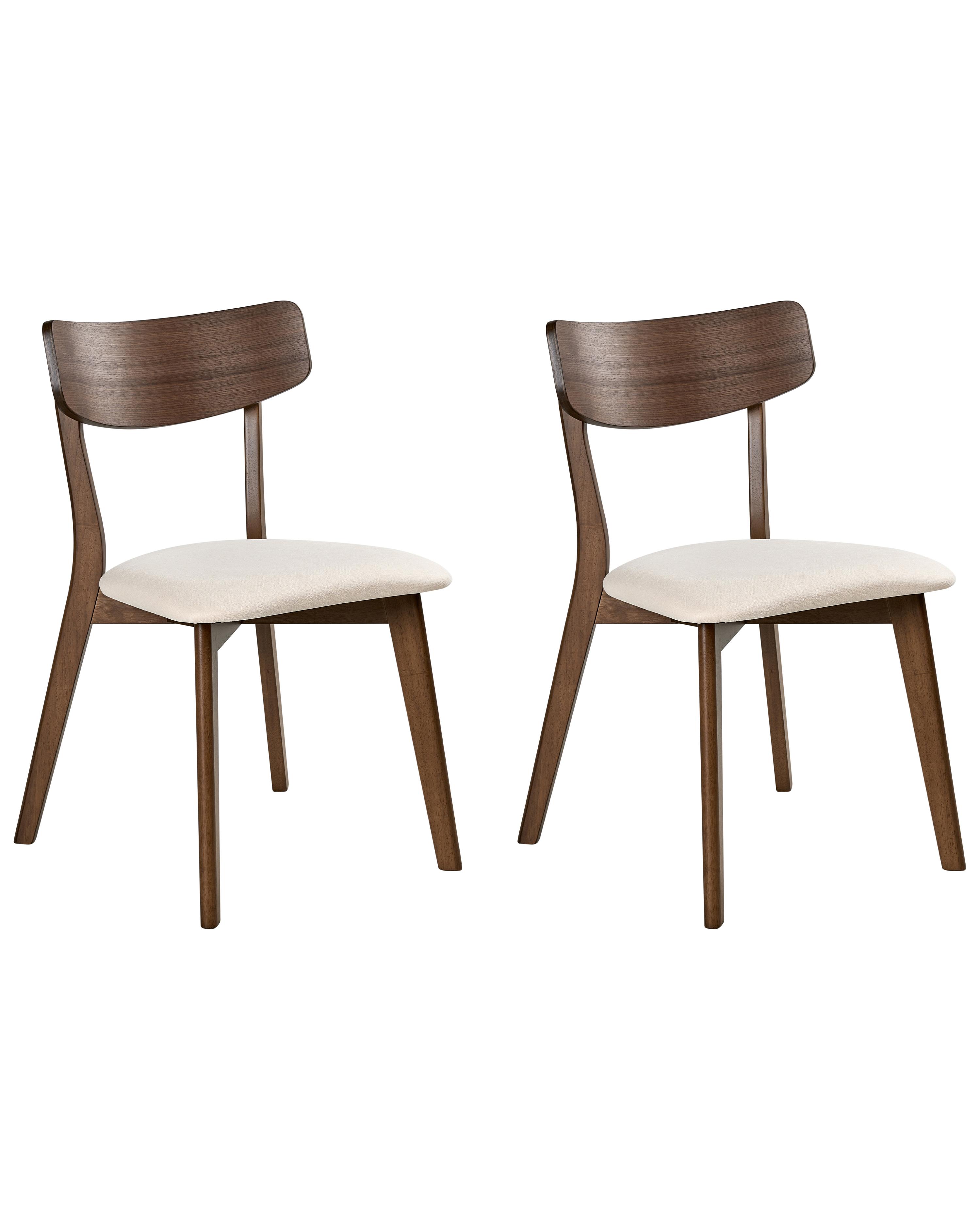 Set van 2 eetkamerstoelen HOPE Hout Gebroken wit/donkerbruin