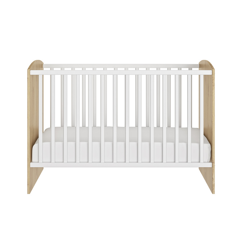 Lit bébé 60x120 cm Arthur - Blanc/Chêne