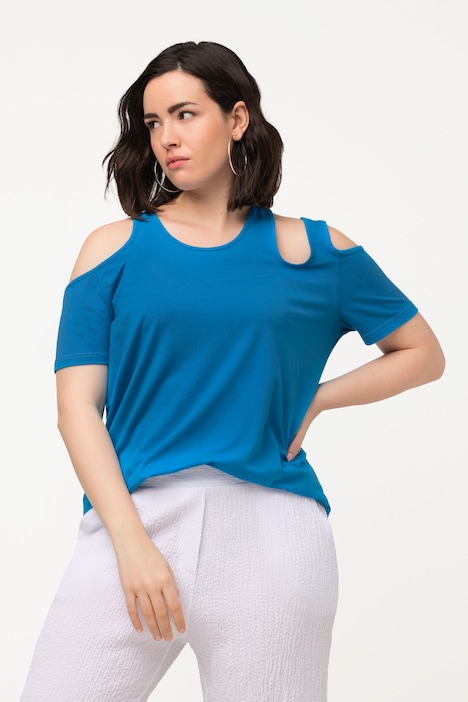 T-Shirt, Cut-Outs, Rundhalsausschnitt, Halbarm