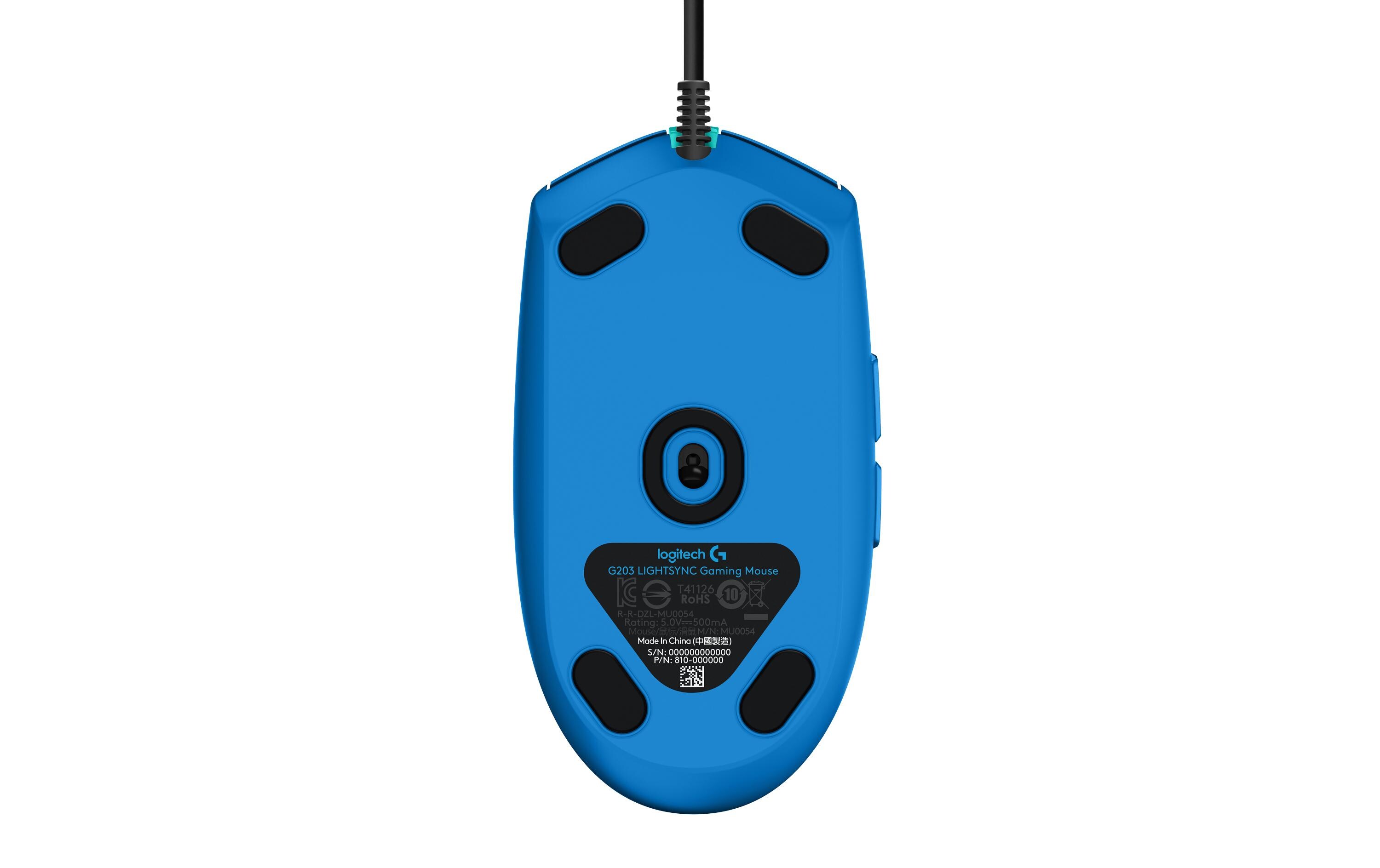 Gaming-Maus G203 Lightsync BlauReaktionsschnelle und leichte USB-Gamingmaus