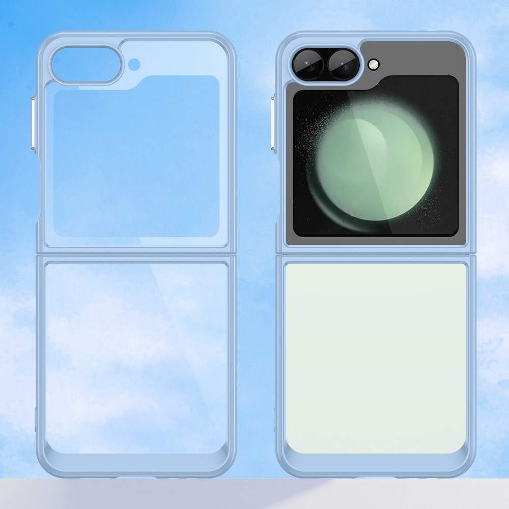 Samsung Galaxy Z Flip7 FE / Z Flip6 Hybrid Hülle TPU Bumper Acryl Rückseite - Blau / Transparent