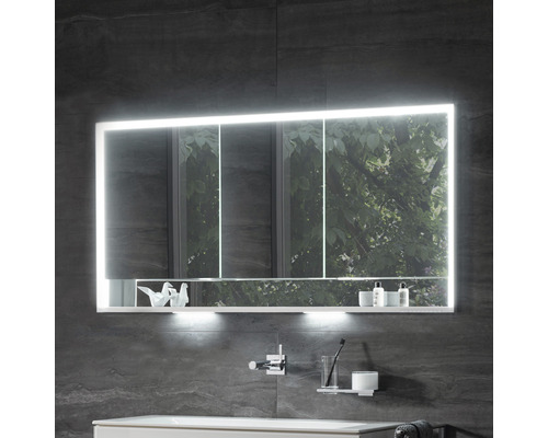KEUCO Royal Lumos spiegelkast, 140 x 16,5 x 73,5 cm, zilver, 3-deurs, LED, IP24, inbouw, 713