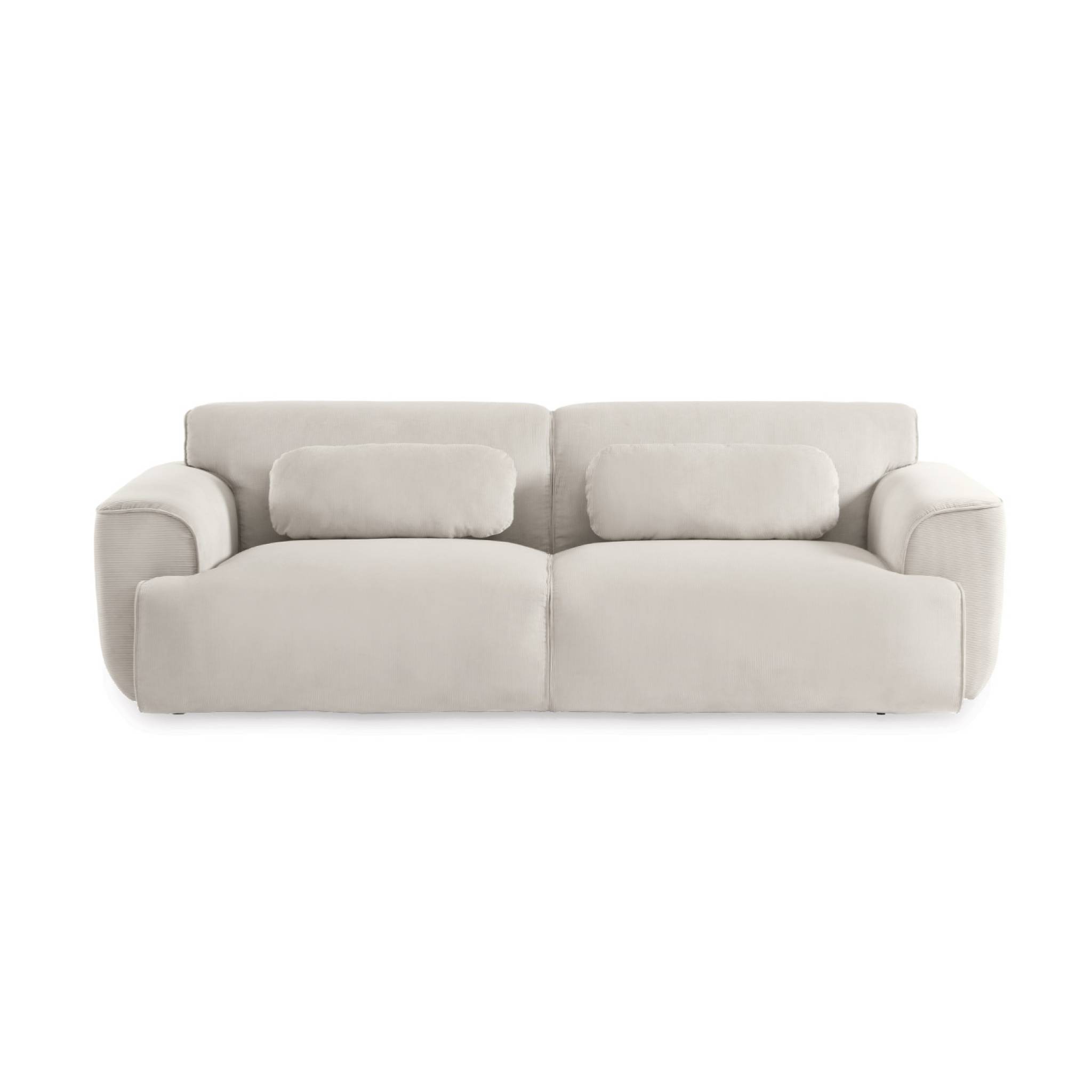 Canapé 3 places. Tissu velours côtelé. 2 coussins déhoussables. Wallas l 230 x p 98 x h 73cm