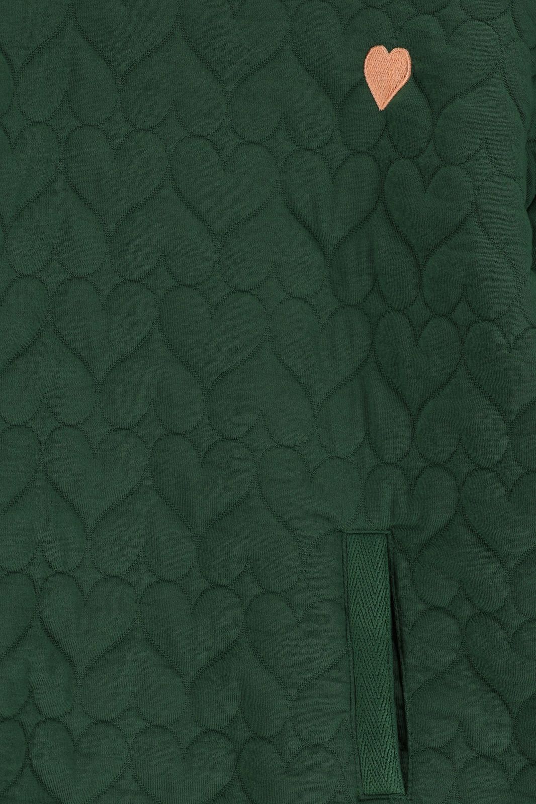 Donkergroene sweatjurk met hartjes