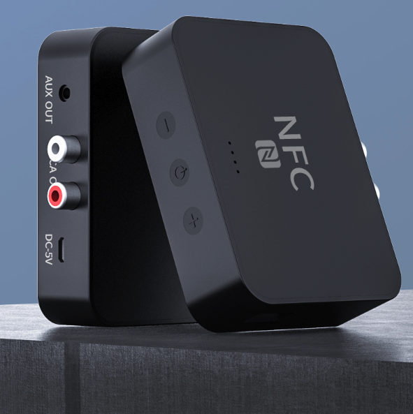 2in1 NFC Bluetooth 5.0 HD Audio Receiver mit 3.5mm Klinke / Cinch und Micro SD Slot - Schwarz