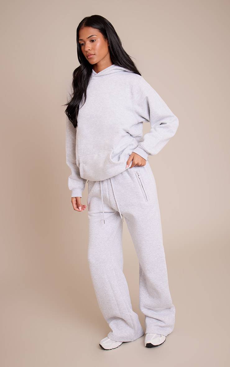 Gris Cendré Joggers Grande Taille Coupe Droite