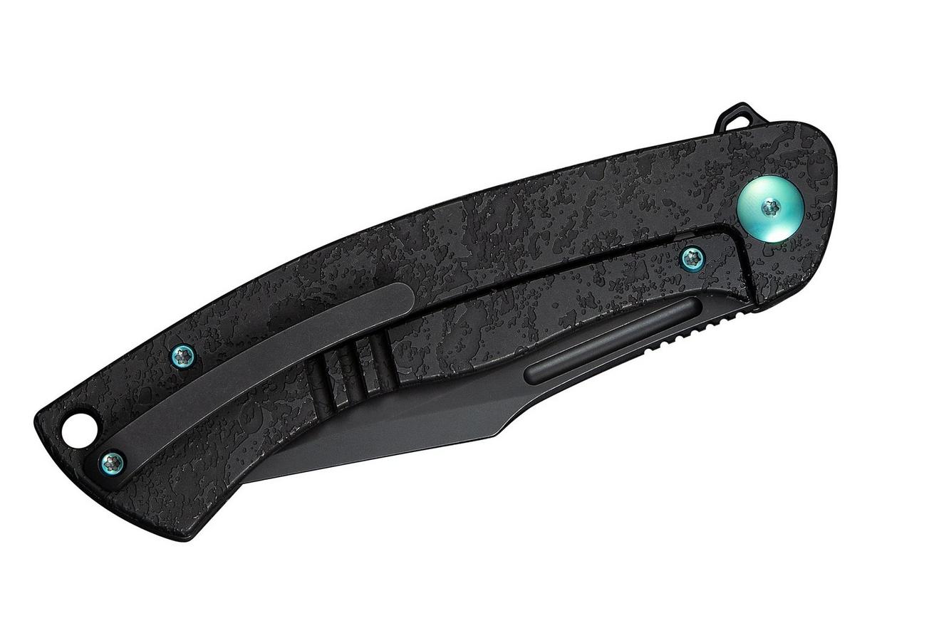 WE Knife Essential Knight WE24003-2 Blackwashed Böhler M390, Etched Black Titanium, zakmes, Jason Knight design