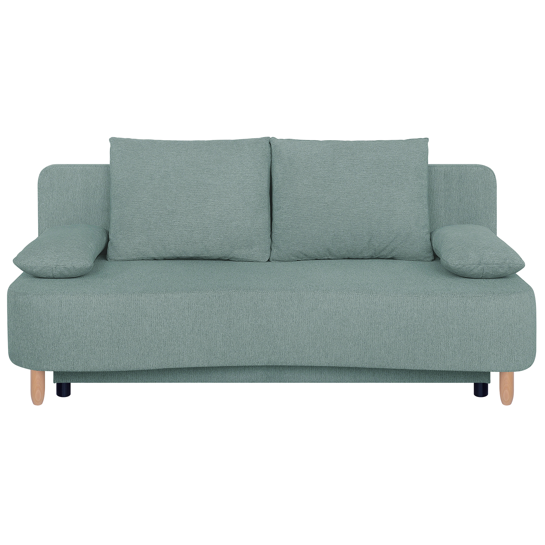 Schlafsofa - eisblau - Federkern - Staukasten