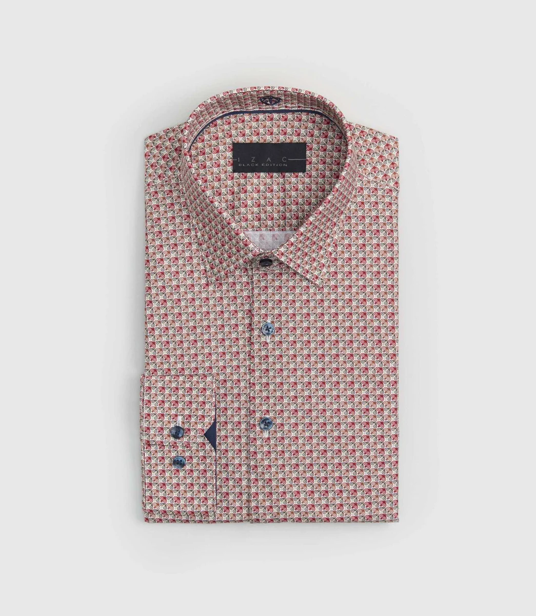 Chemise imprimée bordeaux 