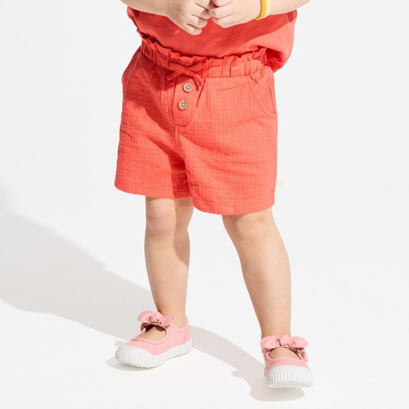 Short coton fantaisie léger orange bébé fille Orange
