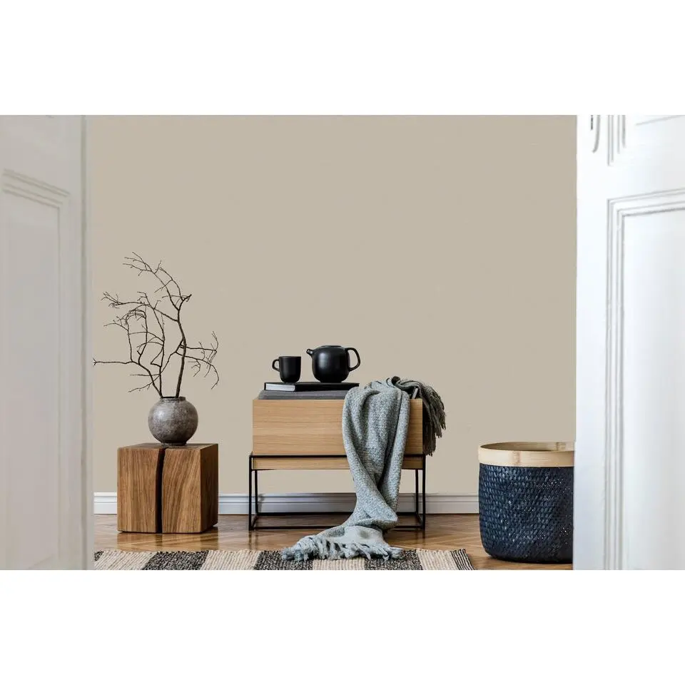 Dutch Wallcoverings Vliesbehang Wall Fabric linen - beige - 10,05m x 53cm