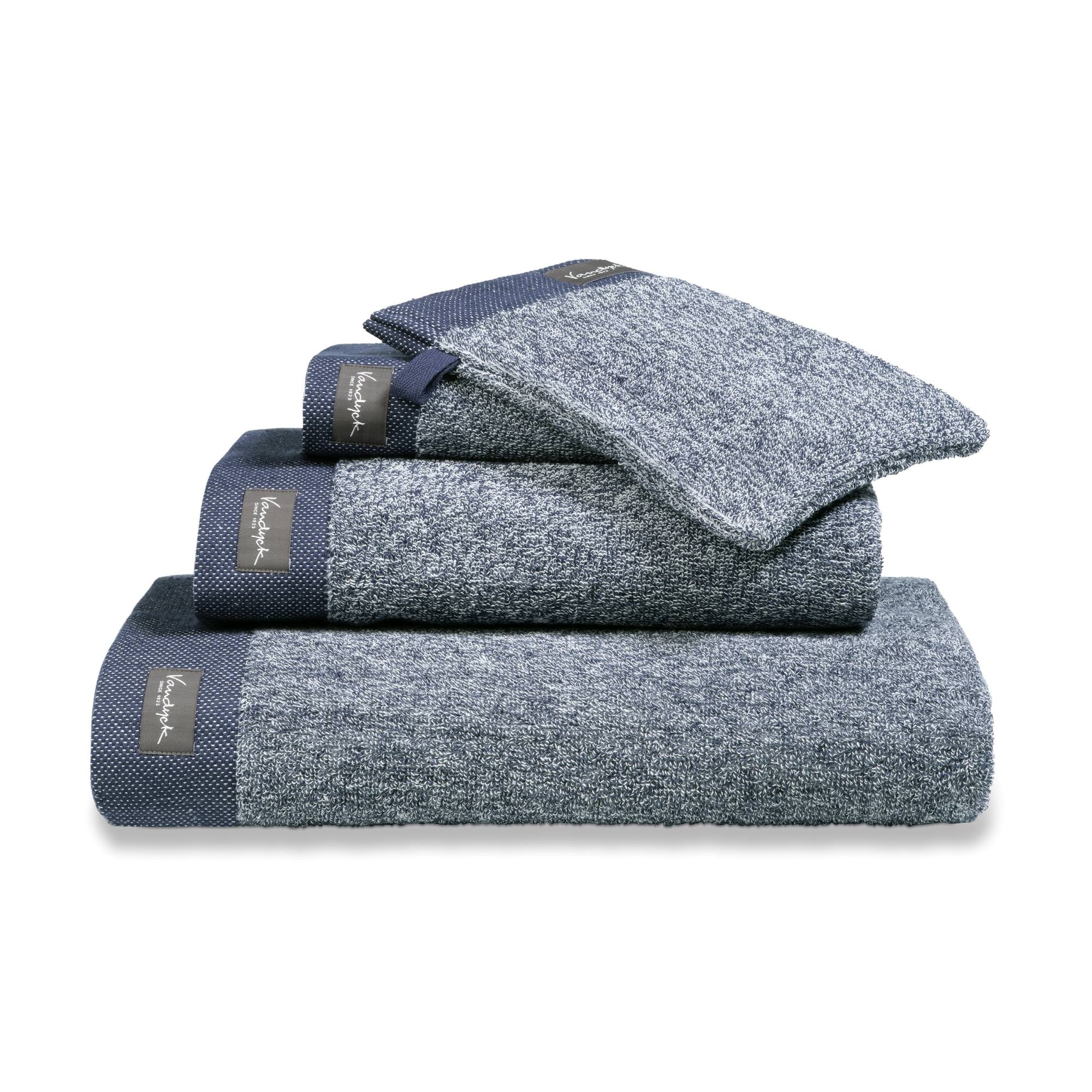 Badlaken Home Mouliné Blue Ink | Blauw | Katoen