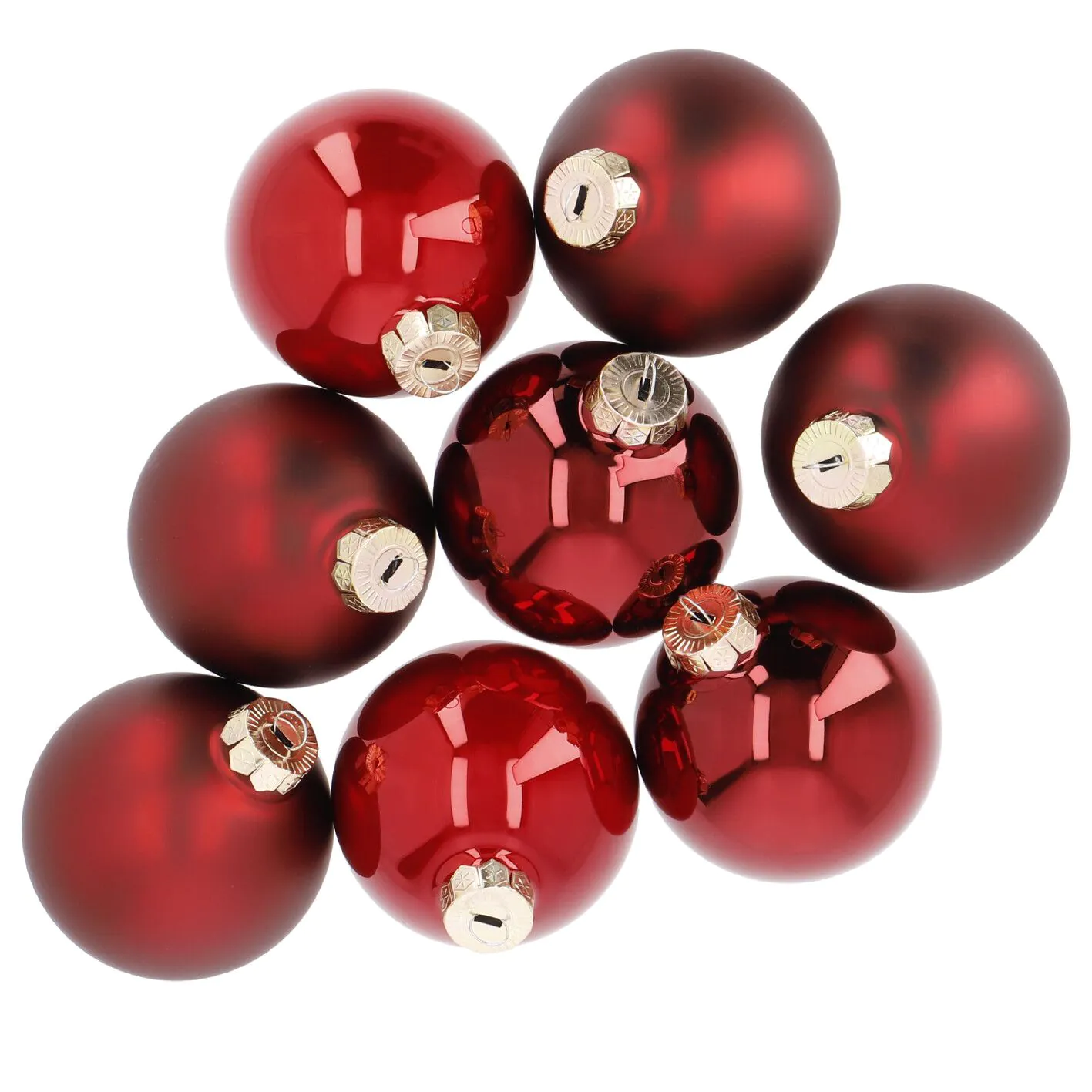 8er Weihnachtskugel Set Glaskugeln 8 cm, rot