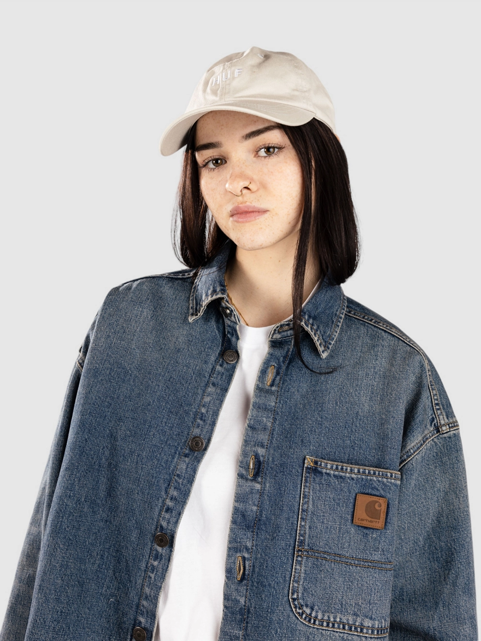 Carhartt WIP Lovilia Shirt blue dirty used wash