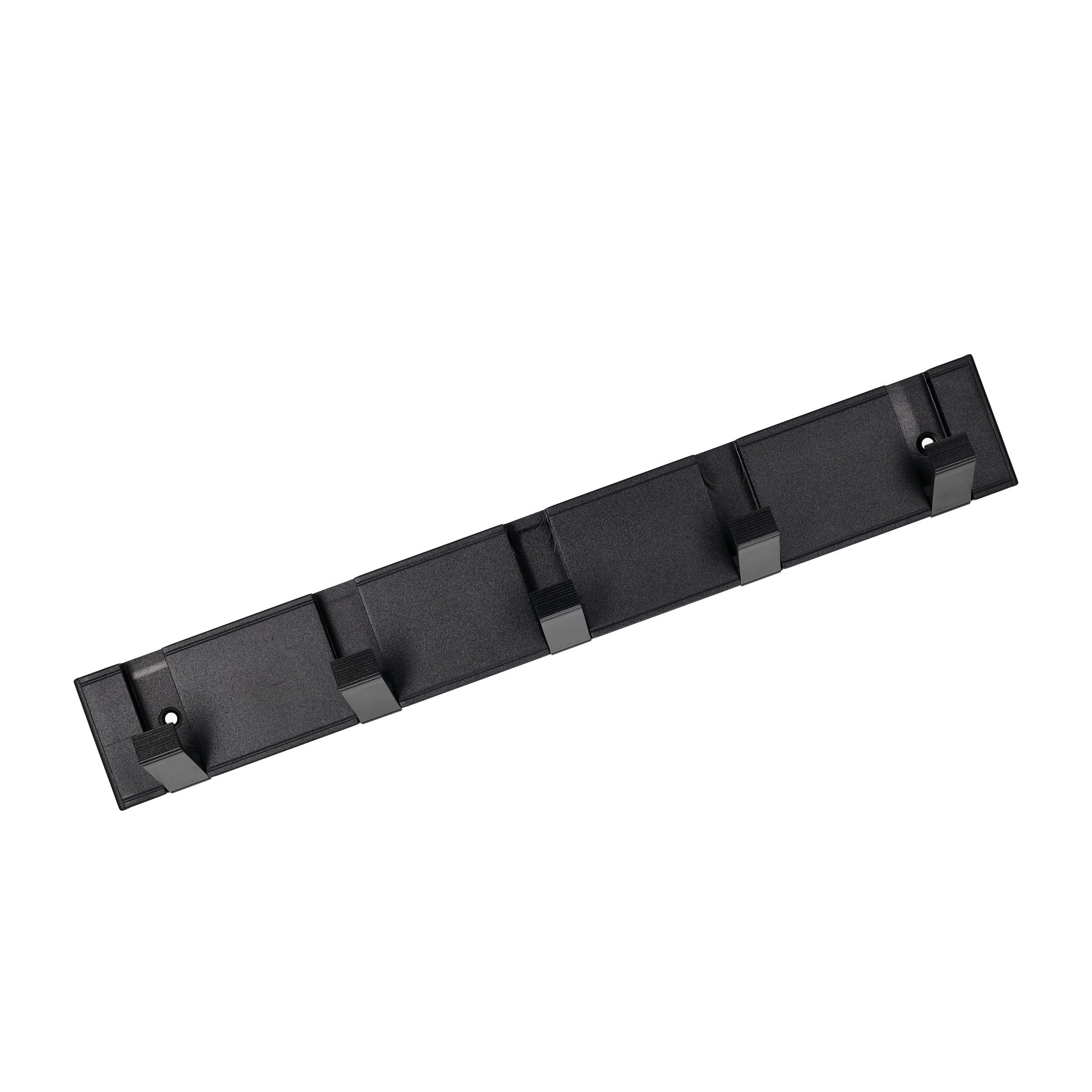 (343x52mm) Aluminium Wand Garderoben Leiste 5-facher Universal Kleiderhaken mit Beweglichen Haken - Schwarz