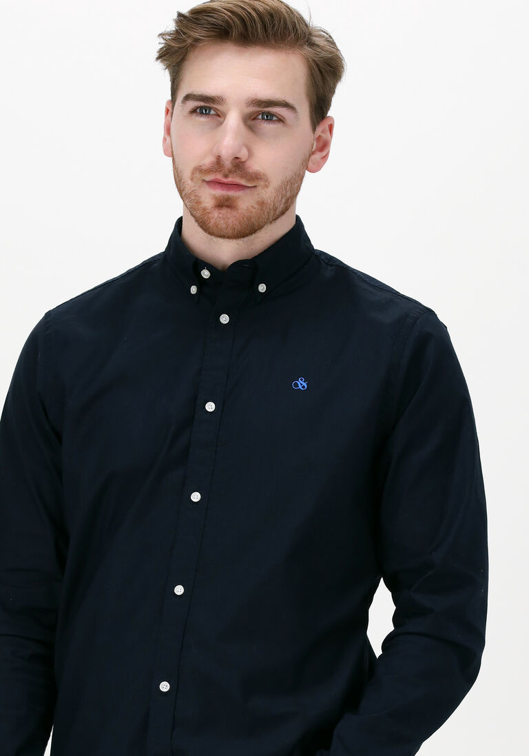 SCOTCH & SODA donkerblauwe scotch & soda casual overhemd regular fit shirt