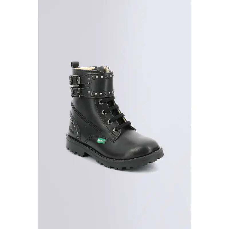 GROOROCK NOIR BOTTINES Cuir Fille