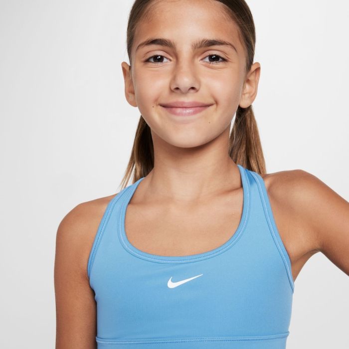 Nike Junior BH Dri-FIT Swoosh Sports Bra Blå