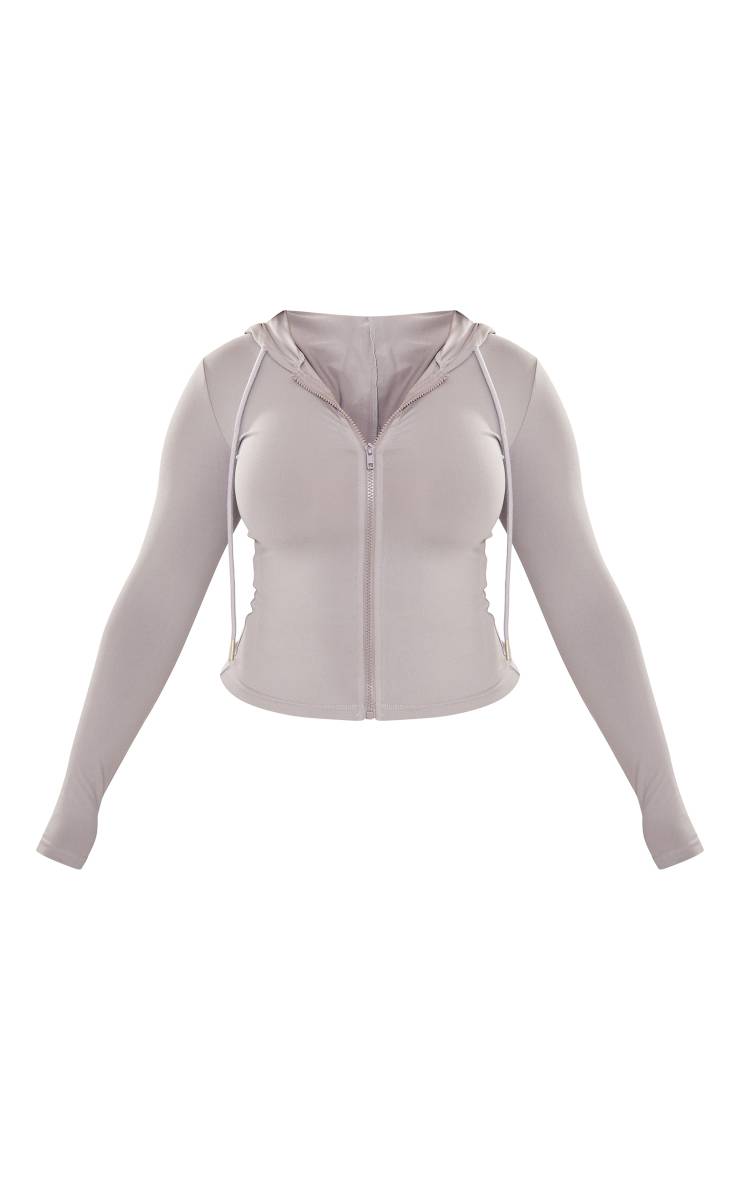 Gris Sweat À Casynthétiqueche Zippé Sculpté Shape