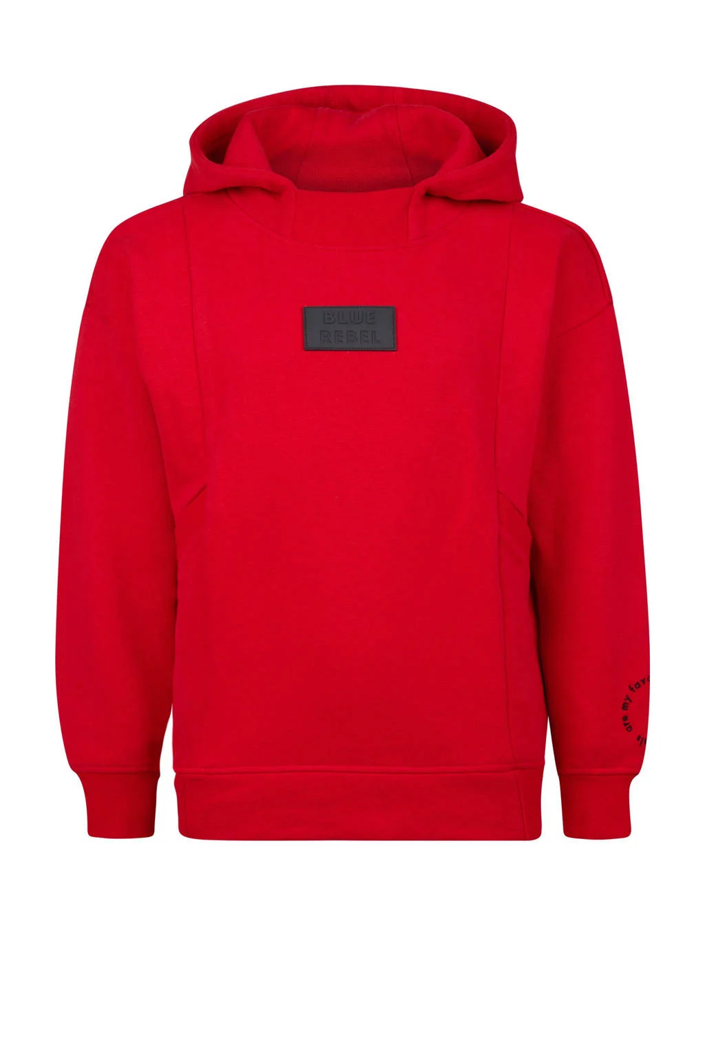 Blue Rebel hoodie Kenneth met printopdruk rood