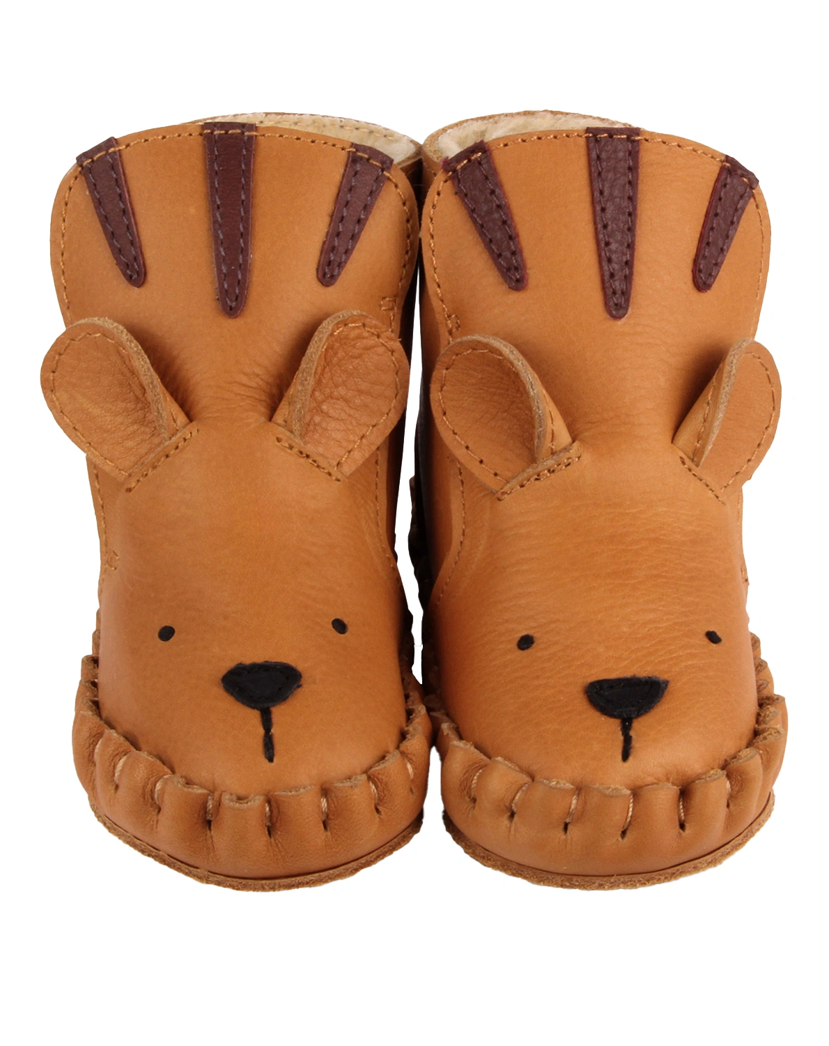 Krabbelschuhe KAPI CLASSIC - TIGER gefüttert in camel
