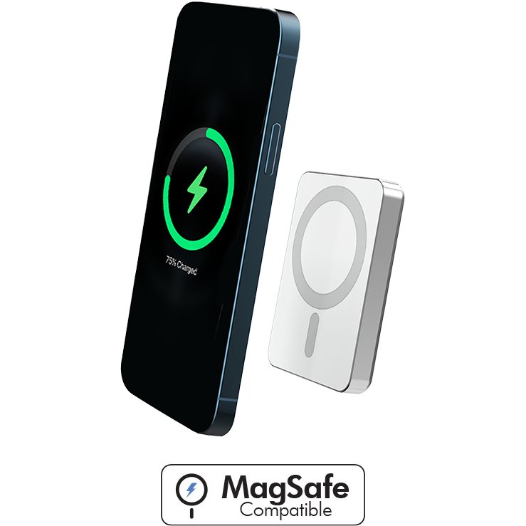 BIG BEN FPMSPBMINI5A15WS chargeur d'appareils mobiles Smartphone Argent USB Recharge sans fil Charge rapide Intérieure