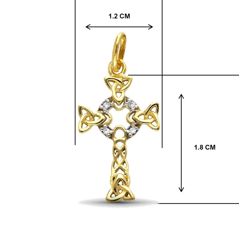 Collier - Médaille Croix Or Jaune - Croix Celtique - Chaine Dorée