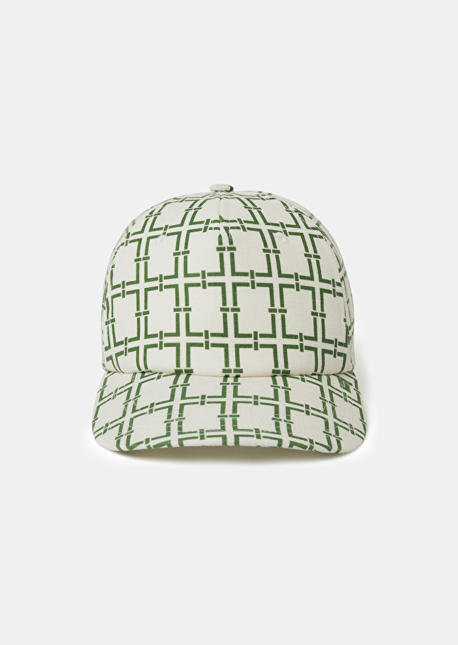 Casquette Caroleécrue à motif graphique vert