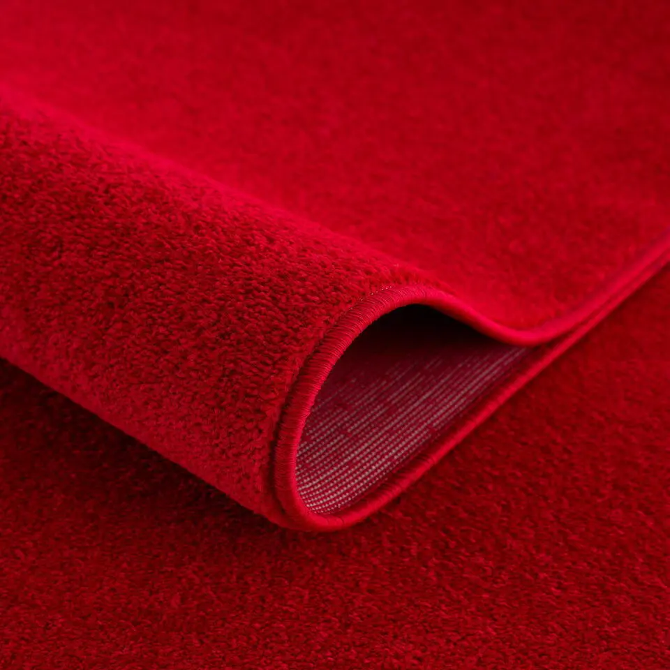 Uni Effen Laagpolig Vloerkleed Modern Rood - 140x200 CM