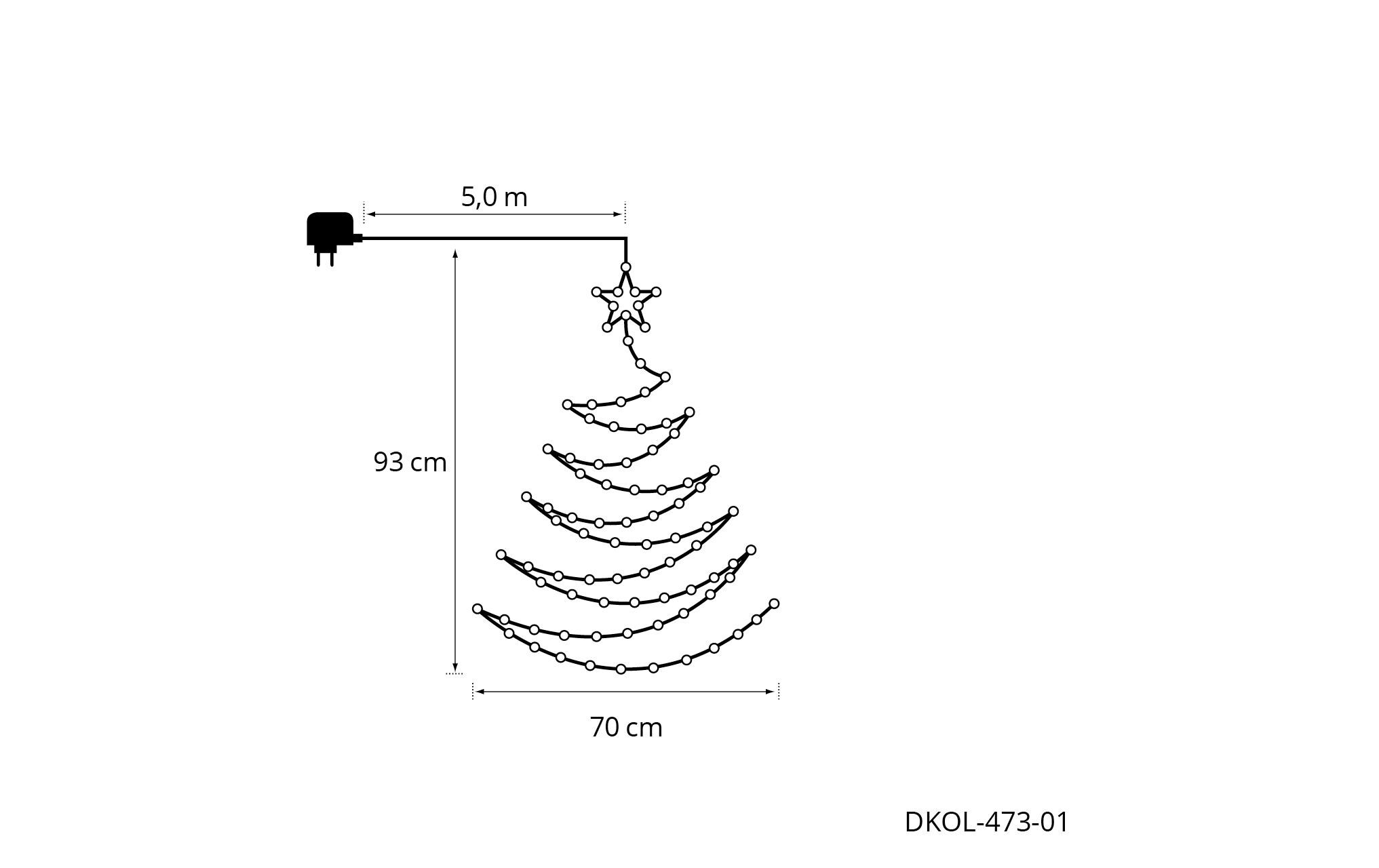 Hänger Foldable Xmas Baum, 93 cmLED Weihnachtsdekoration