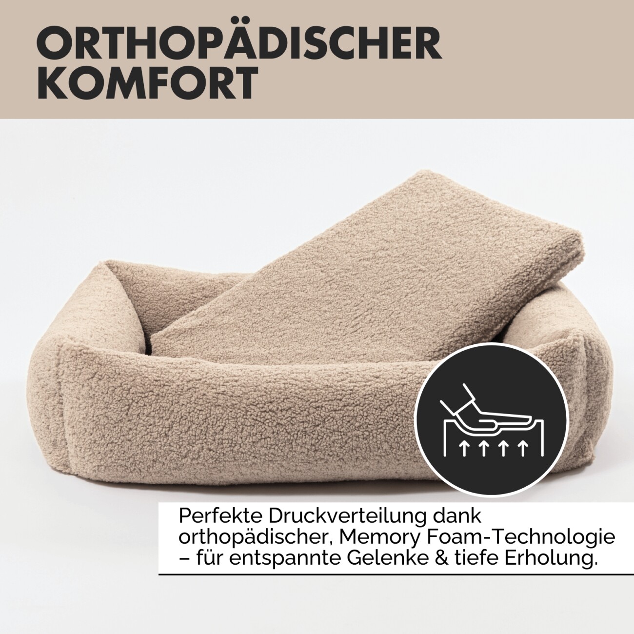 PAW WOW Hundebett SVEN Teddy Greige M