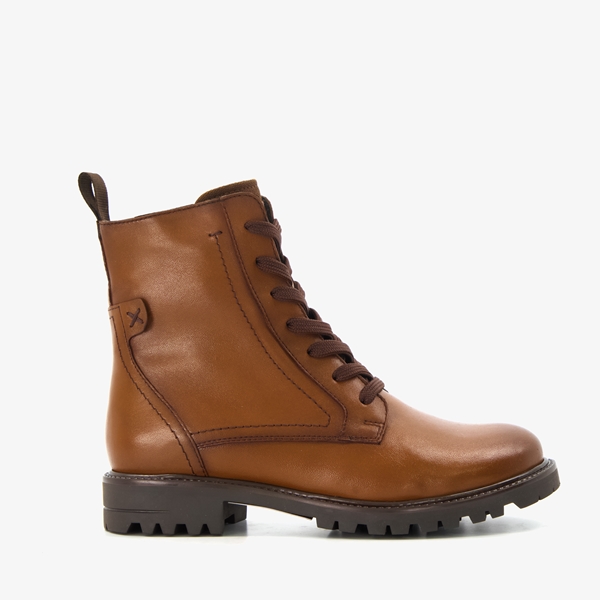 Bugatti leren dames veterboots cognac