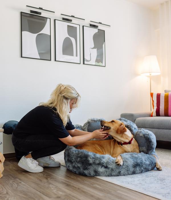 Nobby Komfortbett Paw, rund, grau