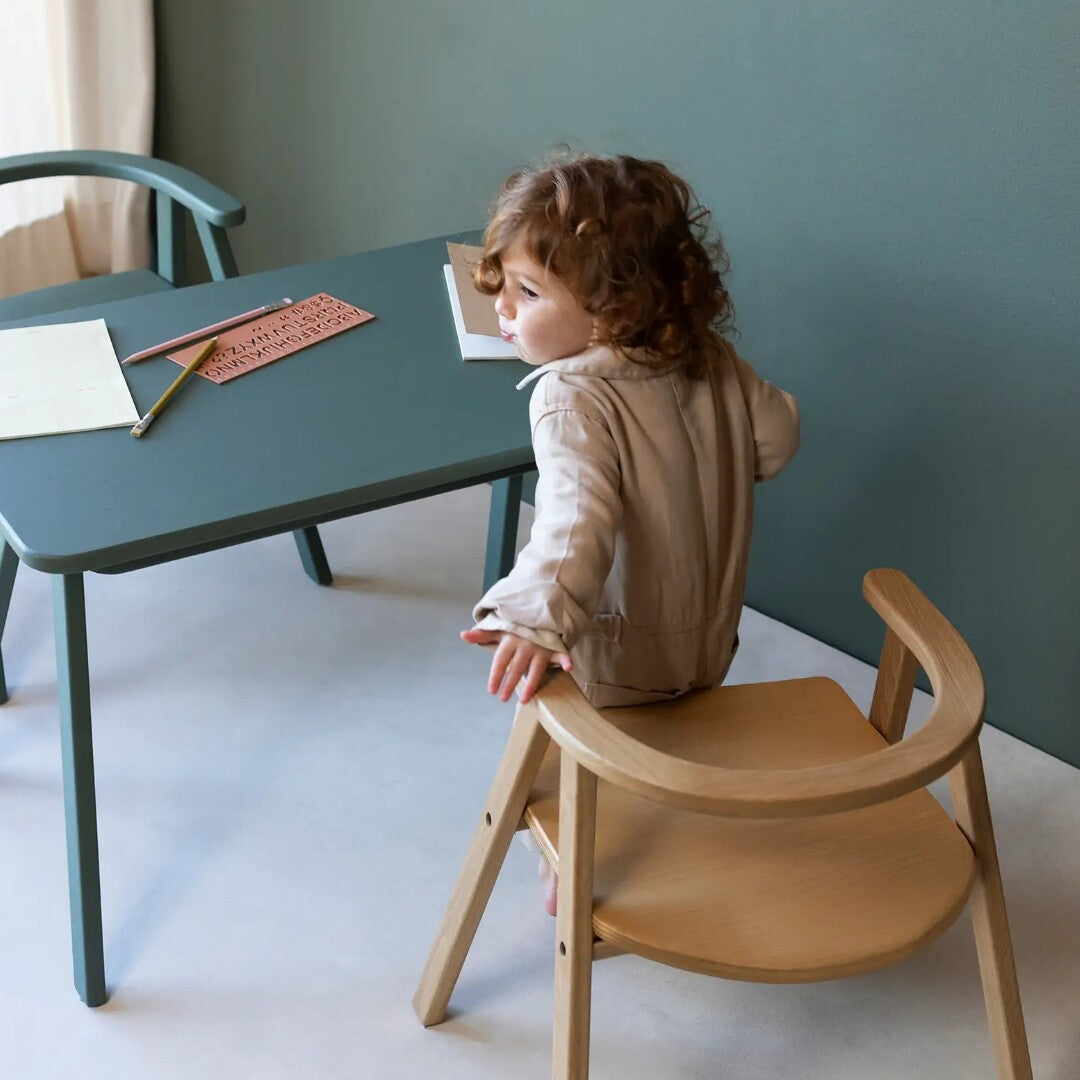Nobodinoz kinderstoel growing green - natural oak
