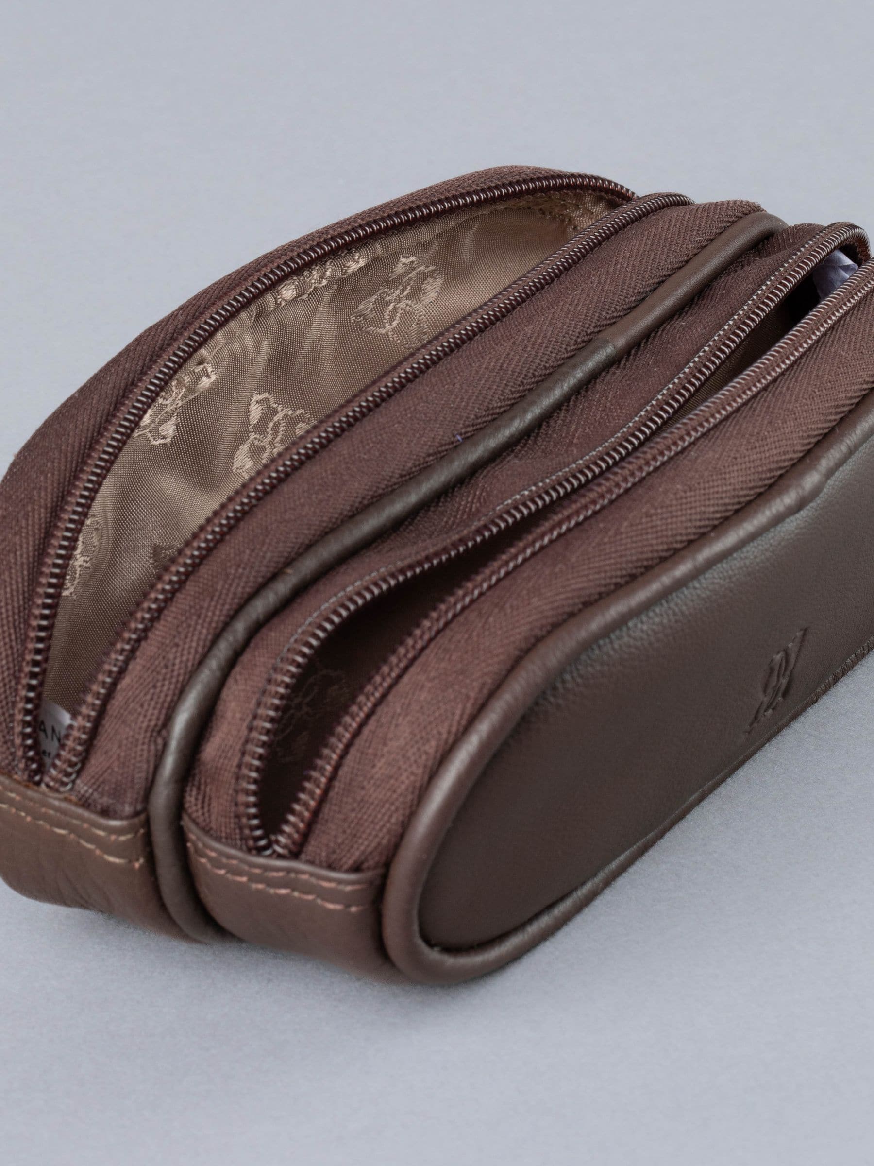 Bruin - Lakeland Leather dubbele brillenkoker